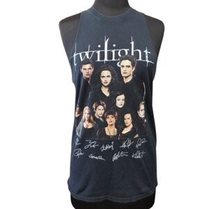 Twilight Custom Cut Tank Top Y2K Vampire Goth Girlie Black Sleeveless Top